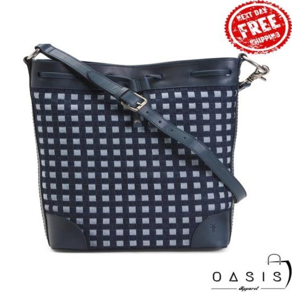 FRYE Leather Melissa Denim Drawstring Hobo/ Women's Bag